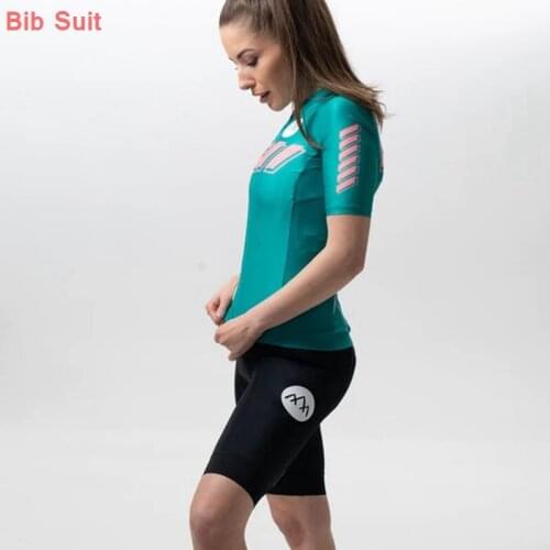 Team BOC Cycling Suit Women 2021 RC Air Mesh Sleeve Short Cycle Jersey 19D Gel Pad Bib Shorts Breathable MTB Climber Racing Wear