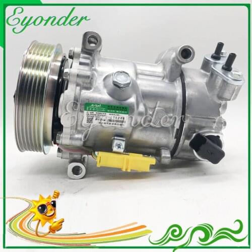 6C12 AC A/C Air Conditioning Compressor Cooling Pump for Peugeot 207 SW Van 1.4 1.6 207 CC 1.6 648708 9670318880 6453QJ 6453QK