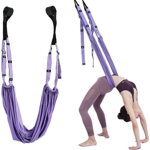 Aerial yoga rope one word horse open hip stretch yoga with inverted rope pull stretch belt splits lower waist trainer