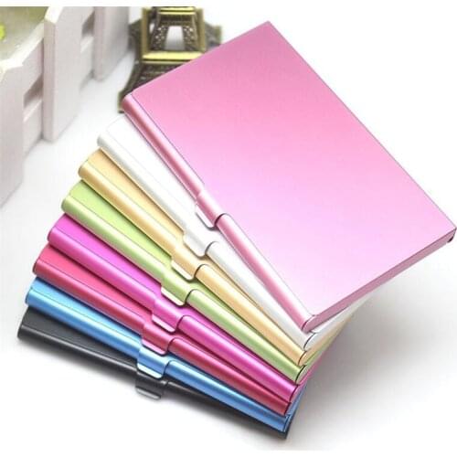 Mental Business Card Case Aluminum Alloy ID Holder Box Cover Creative Men Credit Card Holder Metal Card Wallet