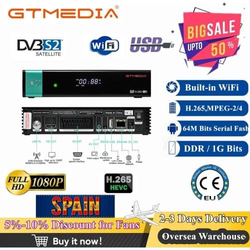 Newest GTmedia V8X Satellite decoder Upgraded by GTmedia V8 Nova DVB-S2 GT media V7s2x Receiver H.265 HD Built in Wifi No app