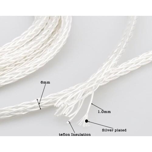 New Audiocrast 1619AG 16cores 6N OCC Silver PTFE Cable for DIY Headphone cable Earphone Headphone DIY Cable For Custom Headset