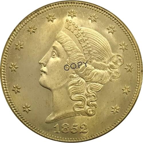 O 1852 United States 20 Dollars Liberty Head gold coin Brass Collectibles Copy Coin