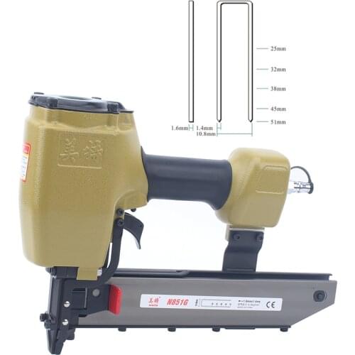 Meite N851G Air Naier 16GA Heavy Duty Stapler Pneumatic Staple Guns Wood Working Tools For Furniture 51mm U Type Nails