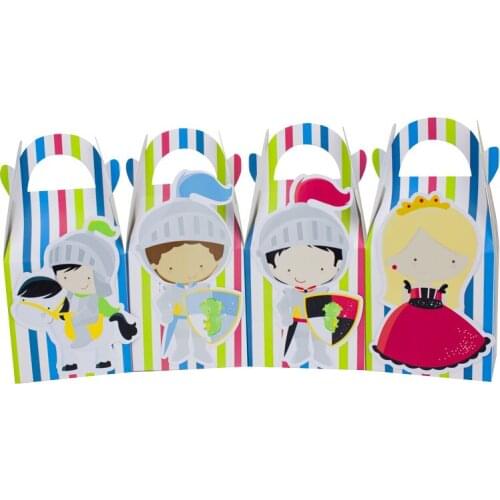 Brave Knights and a Lady Favor Box Candy Box Gift Box CupcakeBoxBoy Kids Birthday Party Supplies Decoration Event Party Supplies