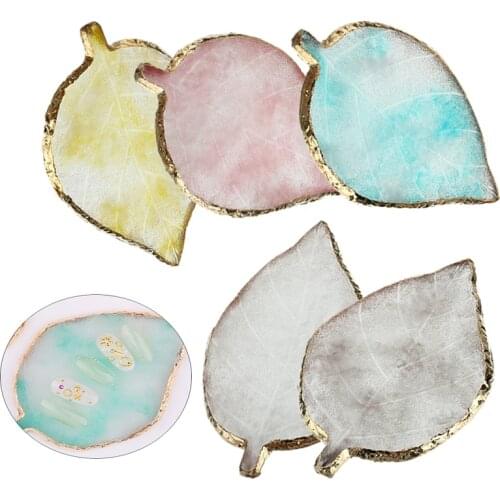 Leaf shape Natural Resin Nail Color Paint Display Stand Palette Holder Drawing Nail Color Palette Mixing Holder Nail Art Tools