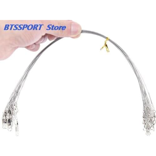 20Pcs/lot Steel Wire Leader With Fishing Accessory Silver Color Leadcore Leash 15CM 20CM 30CM Fishing Line