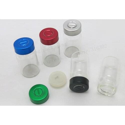 Empty Clear Cosmetic Glass Vials Bottle With Aluminum Flip Cap Small 7cc Injection Glass Bottle 500pcs