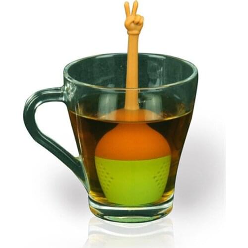 Funny Hand Gestures Tea Infuser Black Tea Strainer FDA Grade Silicone Loose Leaf Herbal Spice Holder Tea Brewing Tools