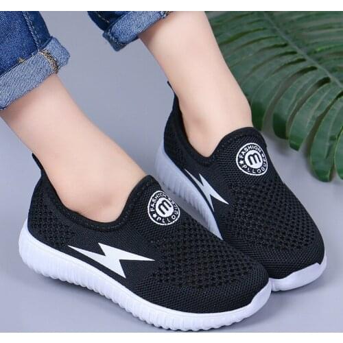 Skoex Children Shoes New Slip-on Boys Girls Fashion Sneakers Mesh Breathable Big Kid Running Sports Shoes Non-slip Casual Shoe