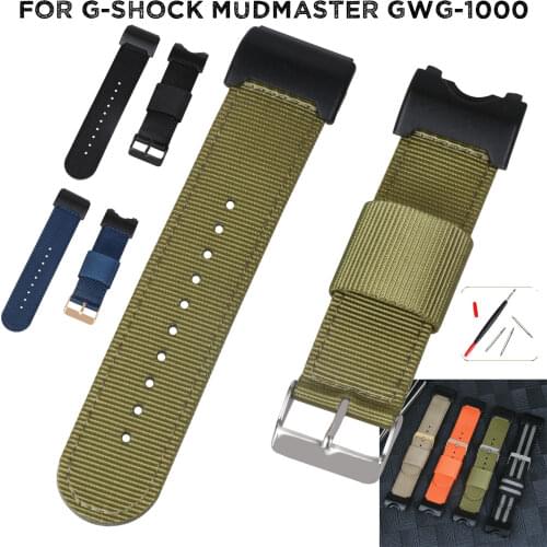 Sports Nylon Watchband For Casio G-Shock Mudmaster GWG-1000 Strap Gshock Replace Wrist Bracelet GWG1000-1A Fabric Band