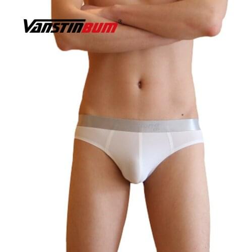 Sexy Mens Seamless Briefs Breathable Nylon Ice Silk Underwear Fashion Male Ultra Thin Bulge Convex U Pouch Home Sleep Panties