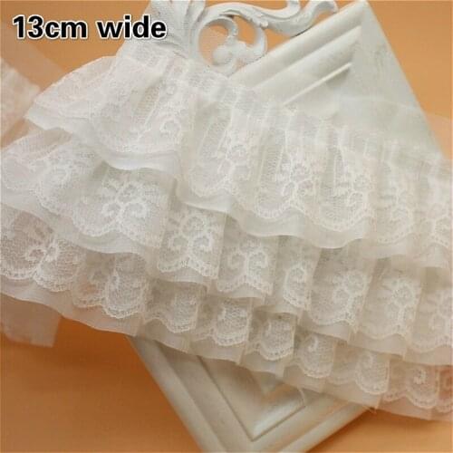 High-quality Multi-layer Pleated Chiffon Widened Lace Fabric DIY Childrens Dolls Pettiskirt Womens Wedding Gown Skirt Material