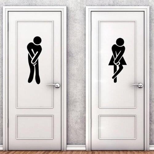 Funny Entrance Sign Wall Stickers Toilet Home Decoration Wall Decals For Bathroom Toilet Sticker Decorative Poster Home Decor