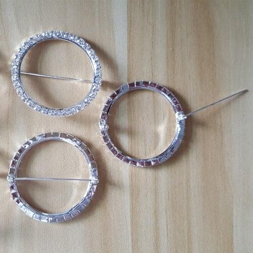 CJSIR 10Pcs 47mm Round Big Buckle Chair Sash Buckles Made of AAA Rhinestone 37mm Bar Wedding Party Decor