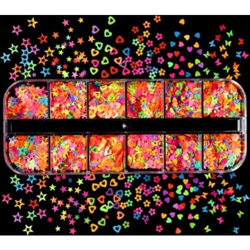Star Flowers Nail Glitter Flakes Sequin Clay Slices Colourful 3D Soft Nail Art Paillette Manicure DIY UV Epoxy Resin Decorations