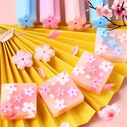 1PC Sakura Eraser Special Creative Cute Girl for Elementary School Students Wipe Clean Without Leaving Marks with Less Crumbs