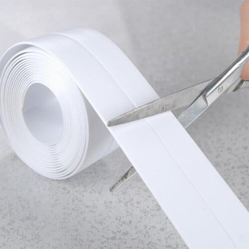 1Pcs Bathroom Shower Sink Bath 3.2Mx38mm Sealing Strip Tape White PVC Self-adhesive Waterproof Wall Sticker for Bathroom Kitchen