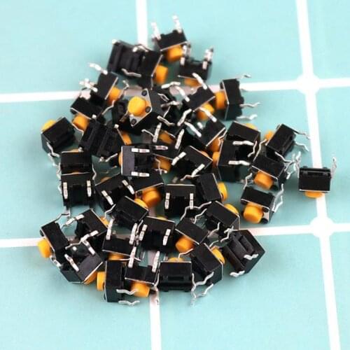 10PCS 6*6*5mm Orange touch switch 4 foot micro button 6x6x5 miniature electromagnetic oven accessories panel key switch
