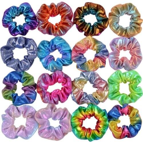 16 color laser fabric hair ring gilding two color gradual change ring head flower festival decoration laser hair band LX9271