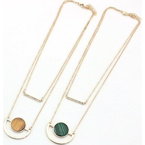 2020 New Semicircle double crystal necklace for women