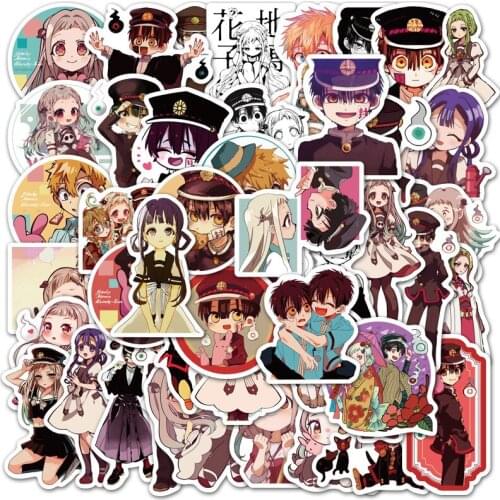 50pcs/Pack Cute Toilet-Bound Hanako-kun Anime Stickers Guitar Skateboard Laptop Luggage Car Funny Graffiti Sticker Kid Toy