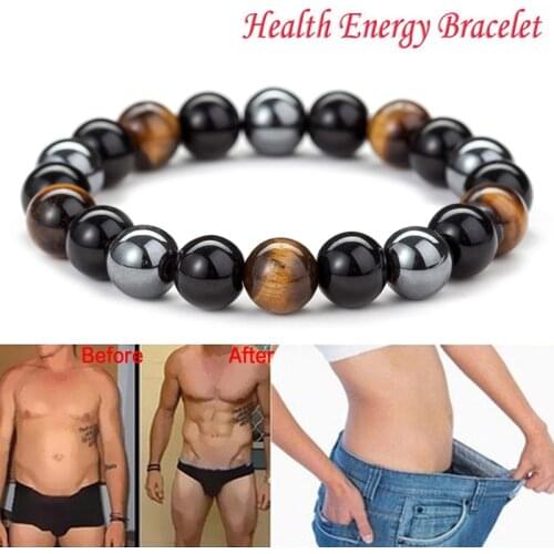 8mm / 10mm Tiger Eye & Hematite & Black Obsidian Stone Bead Bracelet Men Bracelet Jewelry Gift