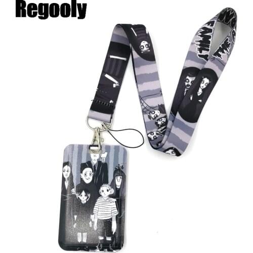 Funny Horror Movie Characters Lanyard Credit Card ID Holder Bag Student Women Travel Card Cover Badge Car Keychain Accessories