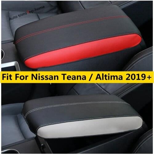 Yimaautotrims PU Leather Armrest Box Holster Protective Pad Mat Cover Mouldings Fit For Nissan Teana / Altima 2019 2020 Interior