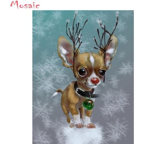 Diy Diamond Painting cross stitch kit chihuahua dog Animals photo custom Full 5d Diamond Embroidery pet wall sticker decor