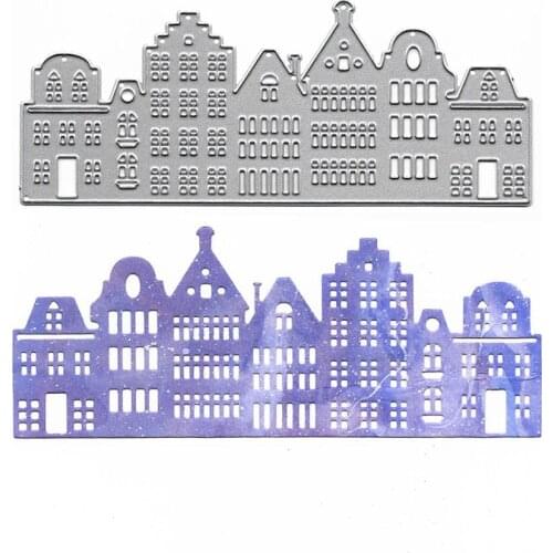 House Cutting Dies Scrapbooking Paper Card Making Building Embossing Folder Clear Stamps Photo Album Metal Craft Stencil Die Cut