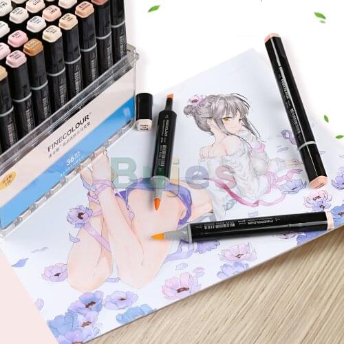 Finecolor Art Alcohol Dual Tip Marker Pens 12/24/36 skin Colors set,Fineliner,Broad Fine Point for Painting,Highlighting drawing
