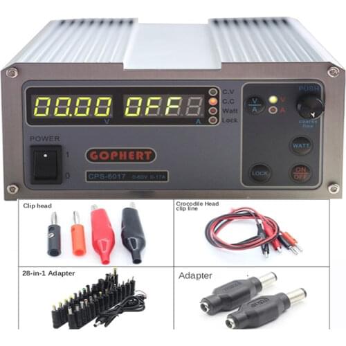 Gophert CPS-6017 DC0-60V 0-17A 1020W Steady Mini Digital Adjustable Laboratory OVP/OCP/OTP DC Switching Power Supply
