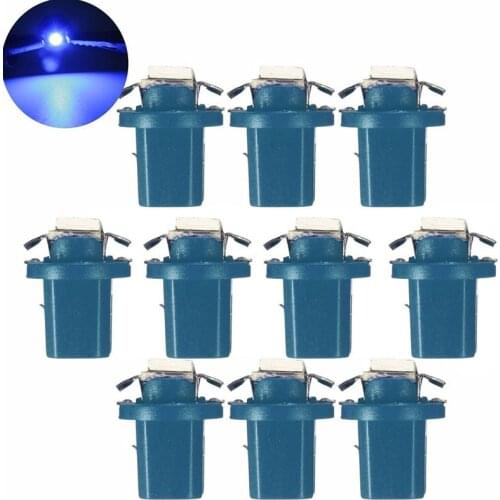 JX-LCLYL 10pcs T5 B8.5D 5050 1LED Car Gauge Dashboard Side Light Bulb Indicator Blue