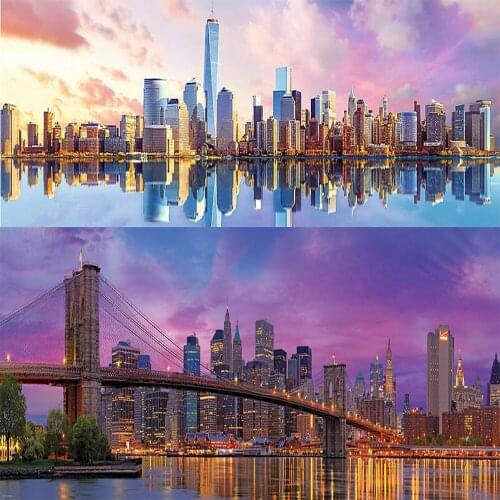 Full Square Diamond Embroidery DIY Diamond Painting Landscape City Diamond Mosaic Rhinestone Decoration Paintings pattern FZ807