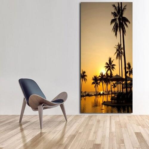 Canvas Painting Sunset Lake Tree seascape Landscape Poster Printing Wall Art decor Picture print Drop ship and custom FA346