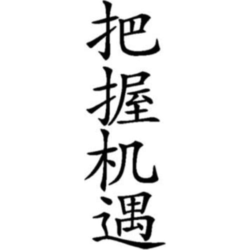 Chinese Word Seize the opportunity Catch the Chance Car Sticker Girl Car Decor Black/silver Waterproof AL551