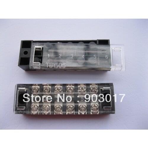12 pcs 600V 15A TB1506 Terminal Block Double Row 6 Position