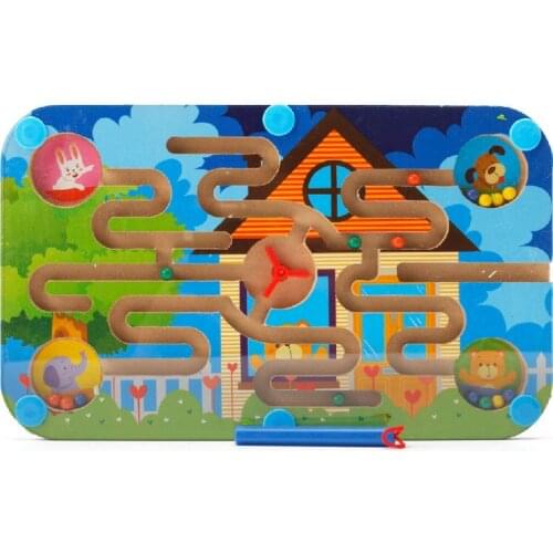 Magnetic Puzzle Labyrinth Game Children Educational Creative Wooden Toys Sliding Puzzles Maze Daycare Jigsaw Classic Kids Gift