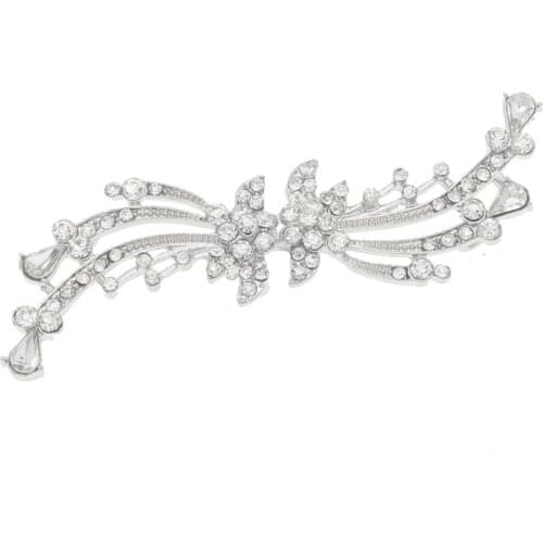 75x18mm Rhinestone Metal Applique Wedding Sew On Stone And Crystals Artesanato Trim For DIY Dress Acrylic Gem Strass Decorations