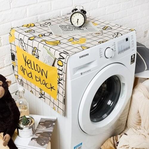 Cute Animal Multifunctional Terry Cloth Drum Washing Machine Bedside Table Cover Single Door Refrigerator Cover Cloth Dust Cover