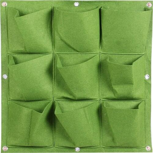 Outdoor Indoor Wall Hanging Planter Vertical Felt Garden Seedling Plant Grow Bag Gardening Planting Container Bags 9 Pocket