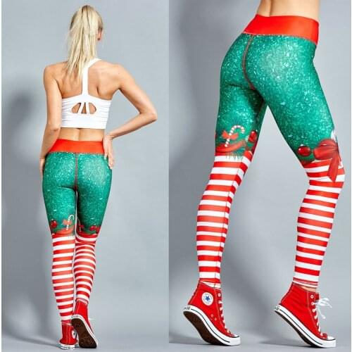 2021 New Yoga Pants Christmas Gifts for Women Digital Printed Sports High-Waist Quick-Drying High-Stretch Yoga Leggings