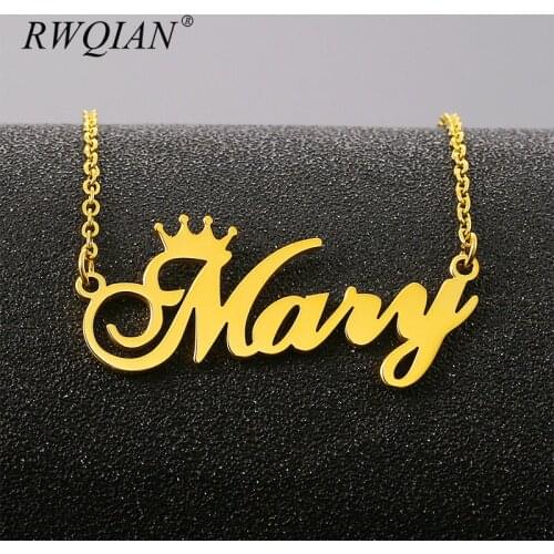 Custom Name Pendant Necklace Stainless Steel Personalized Gold Chain Necklaces Charm Choker for Women Bridesmaid Jewelry Gifts