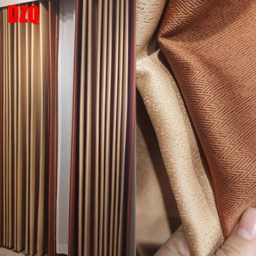 Modern Minimalist Style Curtain for Living Room Thickened Solid Color Full Blackout Curtains for Bedroom Study and Hotel