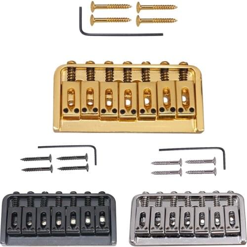 Tooyful Thru-String Hard Tail Fixed Square Bridge Saddle for 7 Strings Electric Guitar