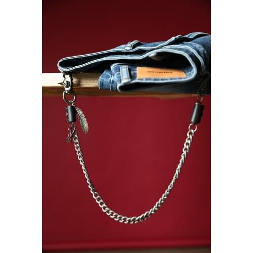 SIMWOOD Punk Mens Hip Hop Punk Pants Chain Trousers Jeans Waist Metal Chains Rock Jewelry Accessary SI130443