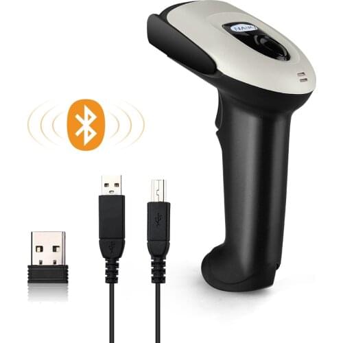 Evnvn Bluetooth CCD Barcode Scanner Bluetooth 2.4GHz Wireless Wired Connection Handheld 1D Bar Code Reader CCD Image Scanning