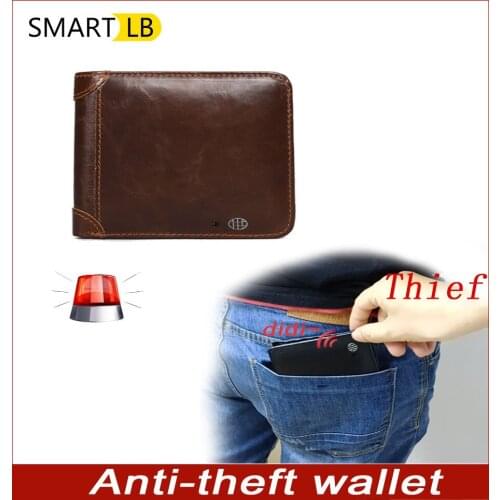 Smart LB Anti-theft wallet Genuine Leather Wallet for man Coin Purse Small Mini Card Holder Luxury Designer Male Walet Pocket