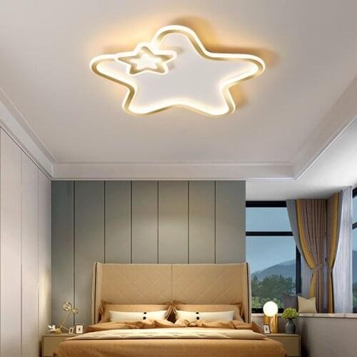 Modern Ceiling Lights living room bedroom baby kids room star ceiling lamp kitchen golden plafon led ceiling light fixtures
